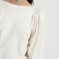 Maglione girocollo maniche lunghe con spalle arricciate
