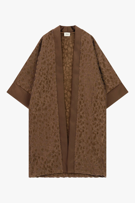 Cappotto duster jacquard con maniche ampie