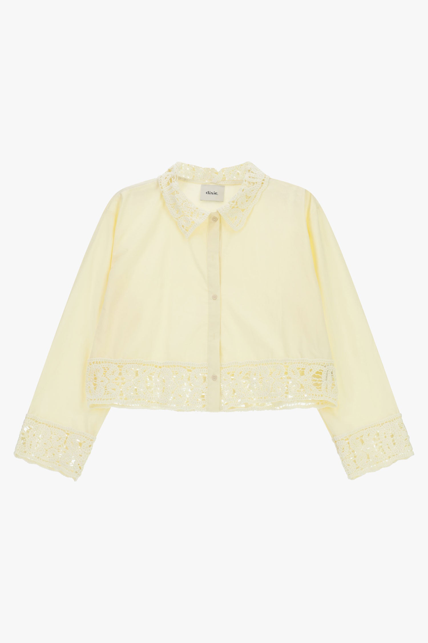 Camicia corta con colletto e inserti traforati