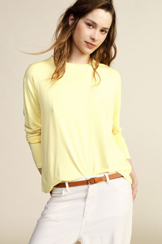 T-shirt a maniche lunghe con girocollo regular-fit