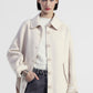 Cappotto oversize con tasche a filetto e bottoni