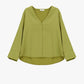 Camicia ampia con scollo a v e maniche lunghe