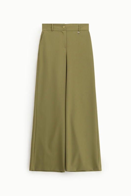 Pantaloni palazzo a vita alta con pinces