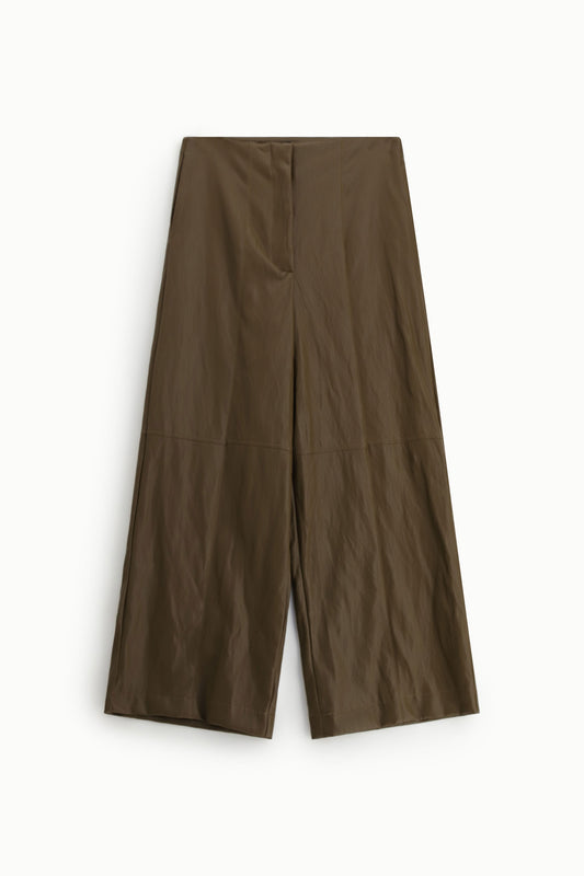 Pantaloni palazzo a vita alta con gamba ampia