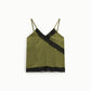 Top spalline sottili con inserti in pizzo