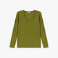 Maglia con scollo a v e maniche lunghe