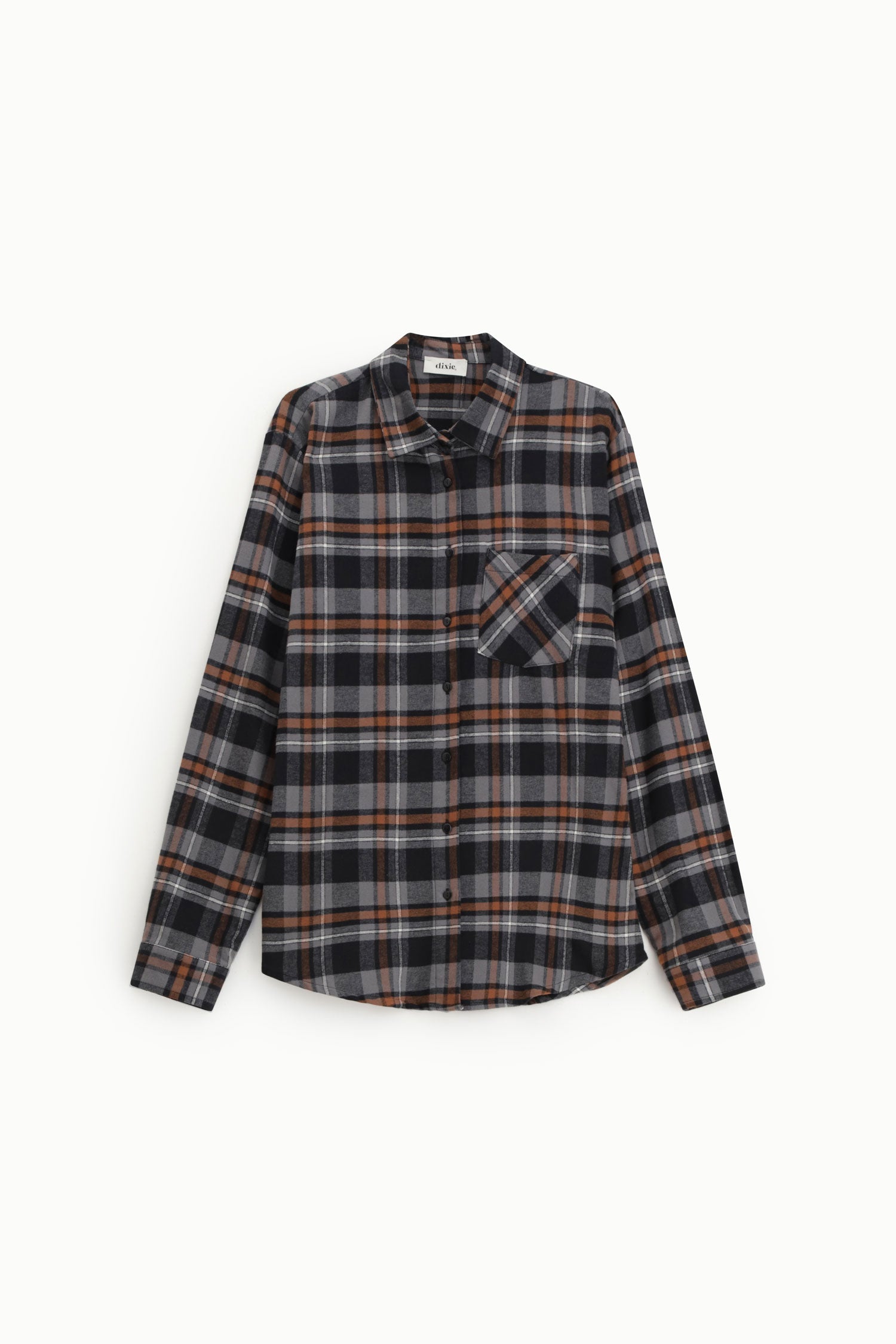 Camicia a quadri con tasca e maniche lunghe