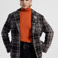 Giacca camicia a quadri con bottoni e tasche