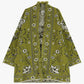 Cappa jacquard con motivo floreale frange