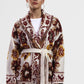 Cardigan stampato con cintura