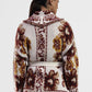 Cardigan stampato con cintura