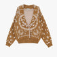 Cardigan con motivi e rifiniture