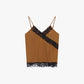Top spalline sottili con inserti in pizzo