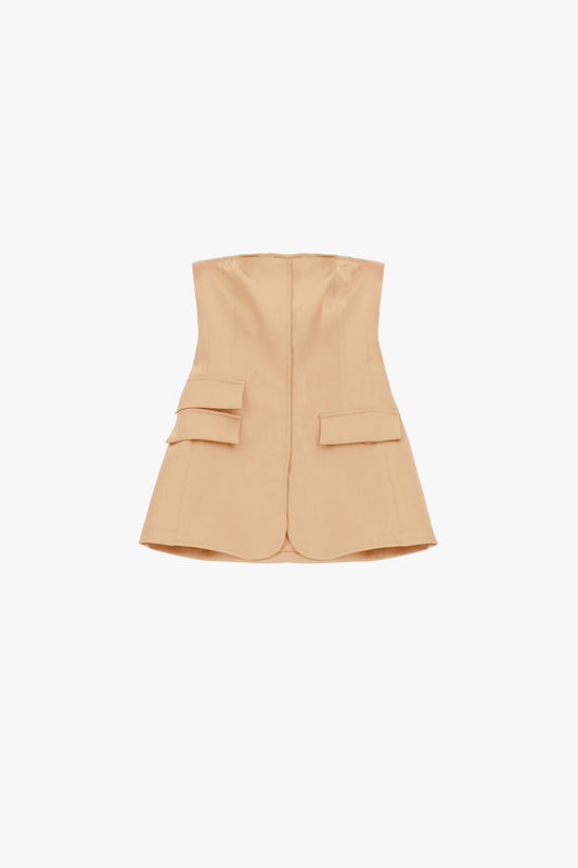 Top bustier sartoriale con tasche laterali