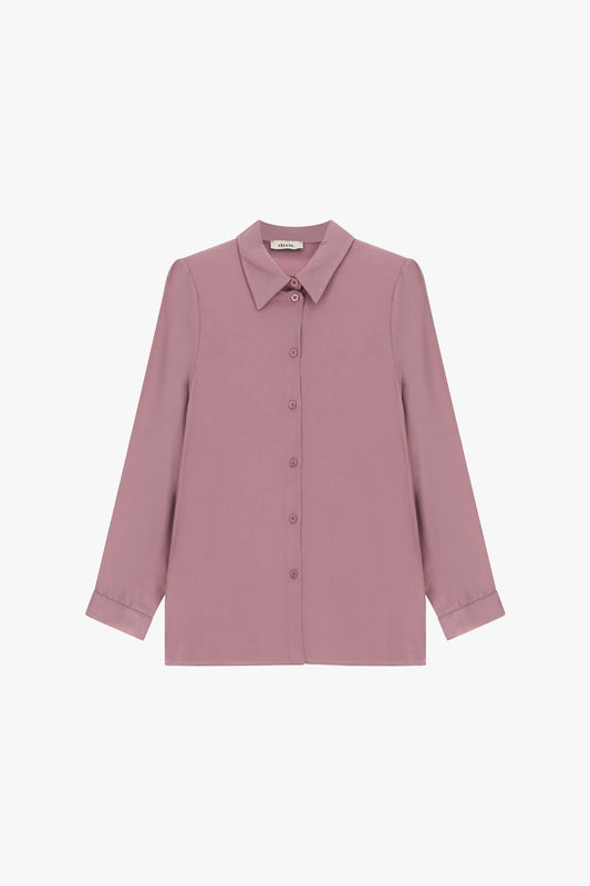 Camicia dritta con colletto classico e maniche lunghe