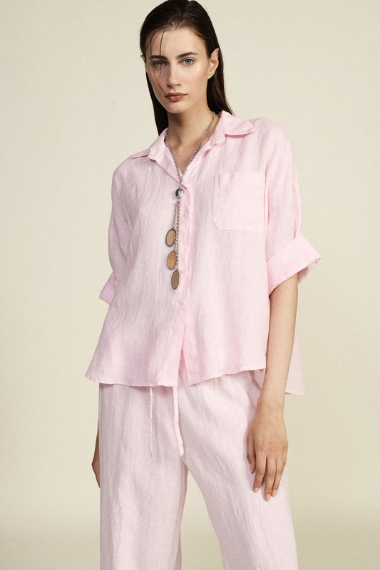 Camicia ampia con maniche 3/4 e taschino
