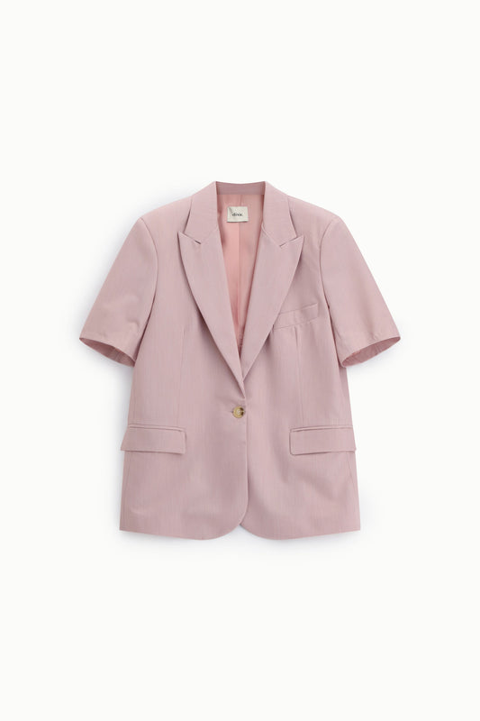 Blazer maniche corte monopetto con tasche a patta