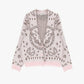 Cardigan con motivi e rifiniture