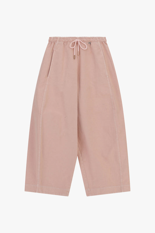 Pantaloni palazzo cropped con coulisse elasticizzata