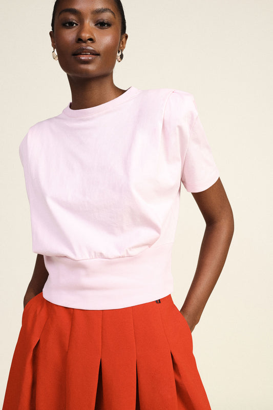 T-shirt corta con maniche a giro e fascia