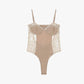 Body con inserti in pizzo e spalline sottili
