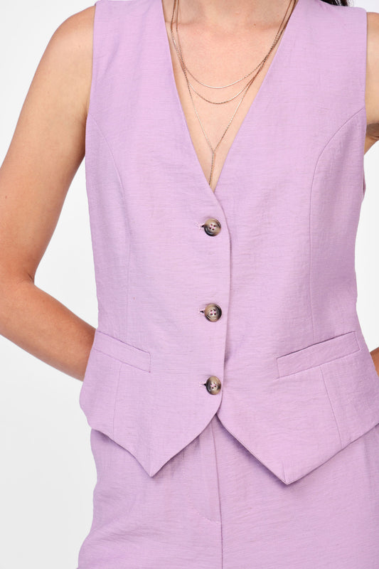 Gilet con tasche frontali e bottoni