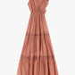 Vestito lungo con dettagli a balze