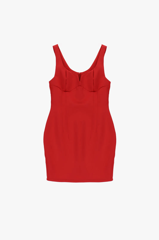 Abito corto con bustier strutturato e spalline