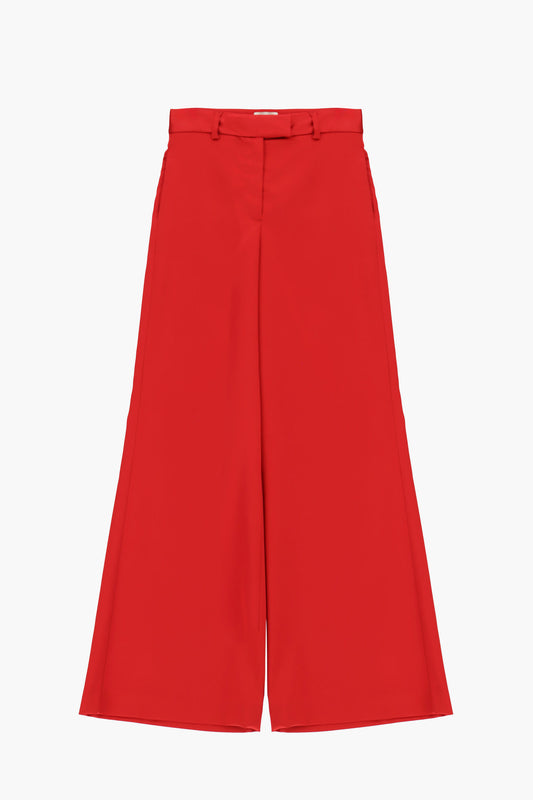 Pantaloni palazzo con piega anteriore e vita regolare
