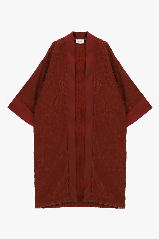 Cappotto duster jacquard con maniche ampie