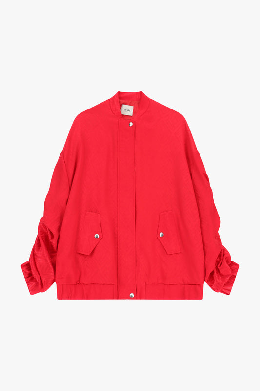 Bomber oversize con tasche e chiusura snap