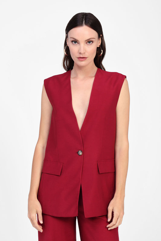 Gilet con tasche frontali e bottoni