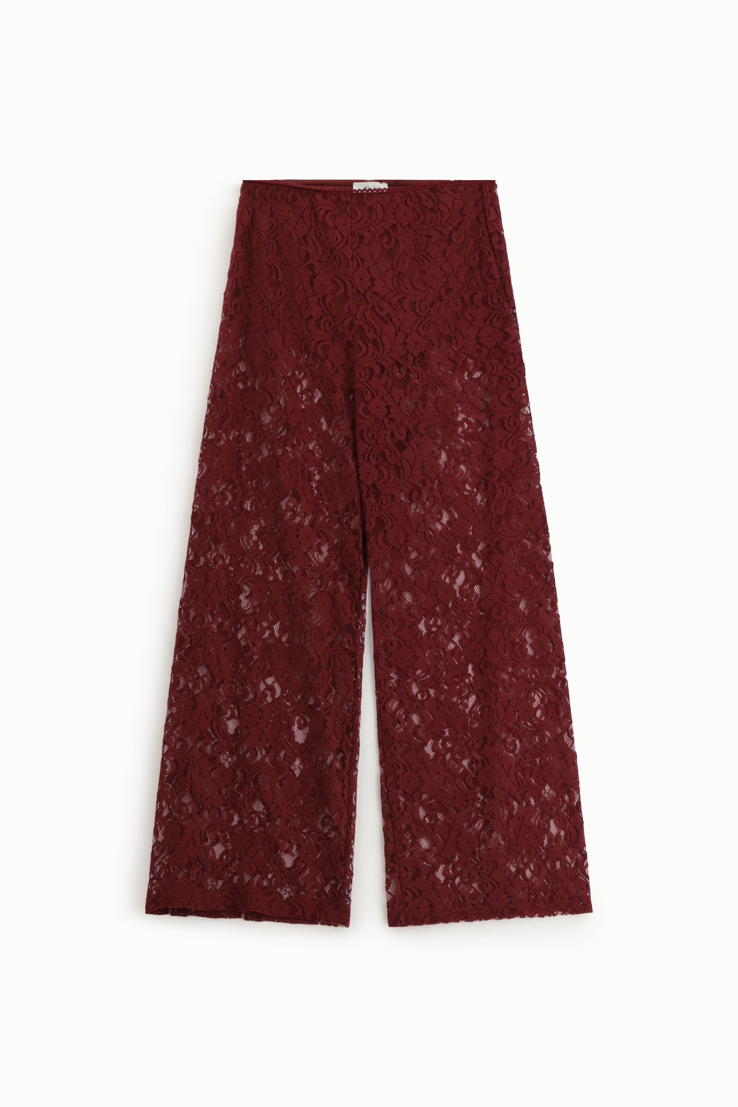 Pantaloni palazzo in pizzo a vita alta