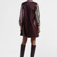 Vestito corto in similpelle con zip