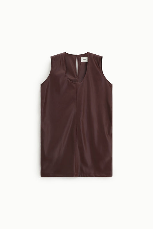 Abito corto smanicato con zip posteriore