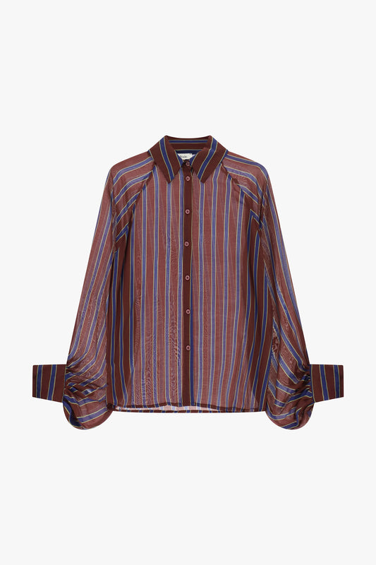 Camicia a righe con maniche ampie e polsini