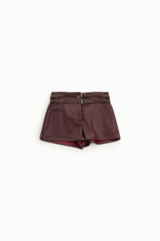 Shorts vita alta con doppia cintura