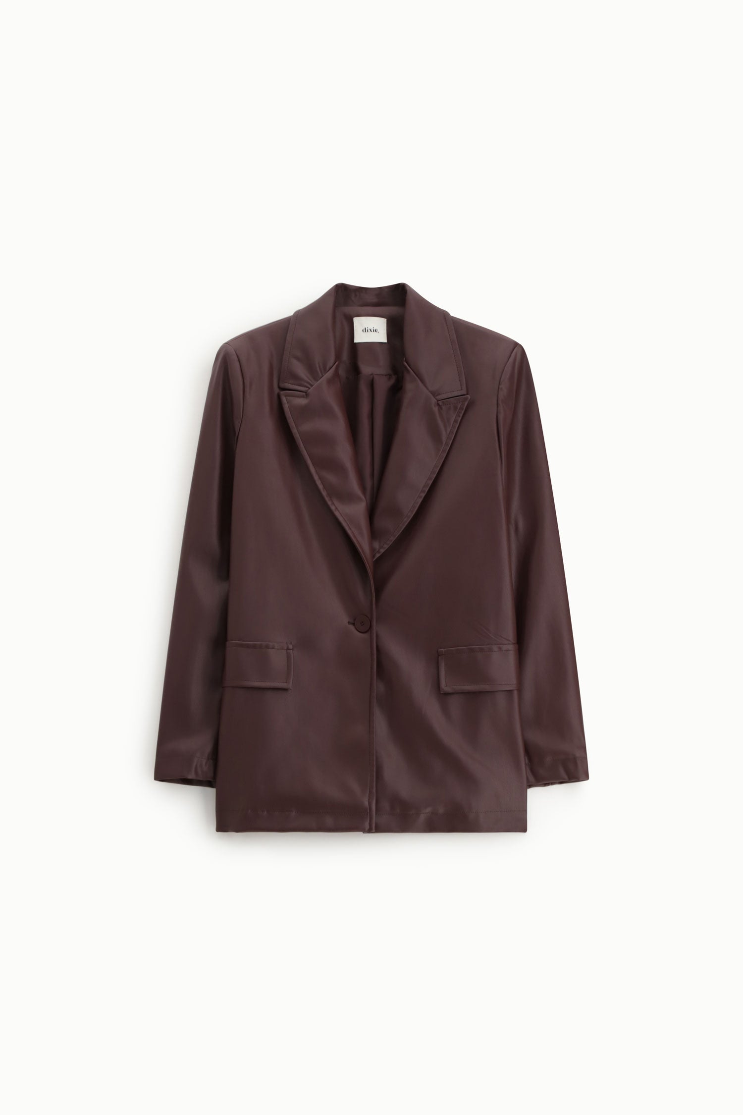 Blazer monopetto con tasche a patta