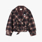 Cappotto corto stampa check con cintura
