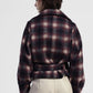Cappotto corto stampa check con cintura