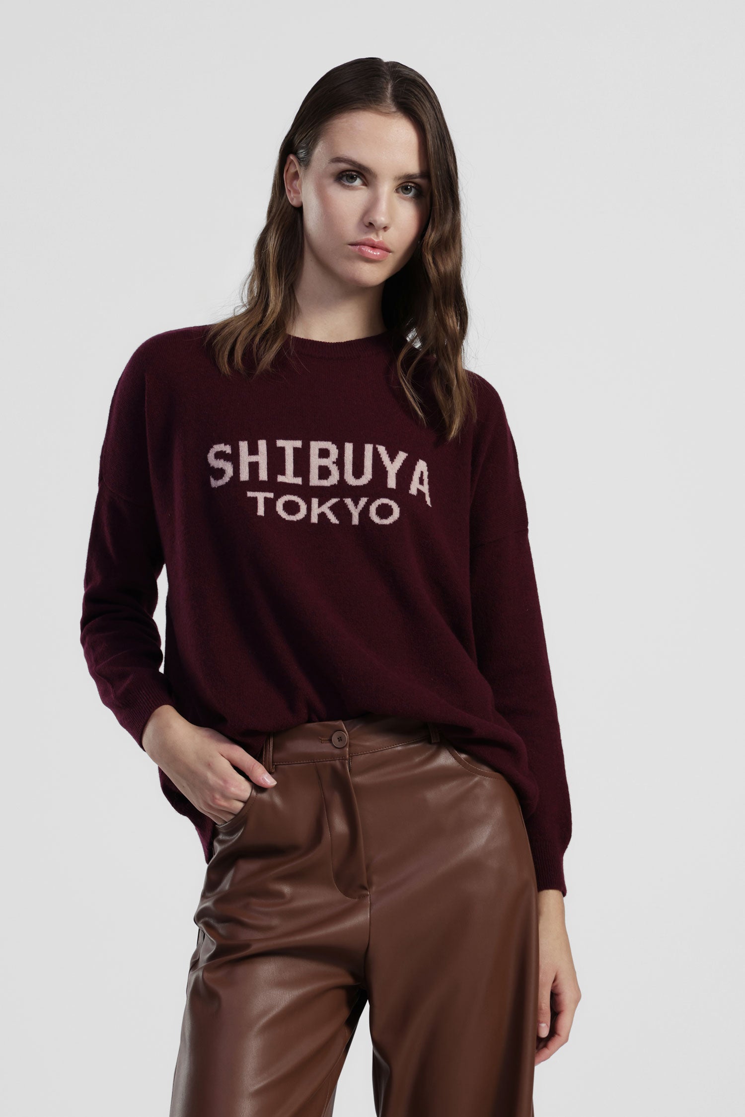 Maglione girocollo stampa città frontale