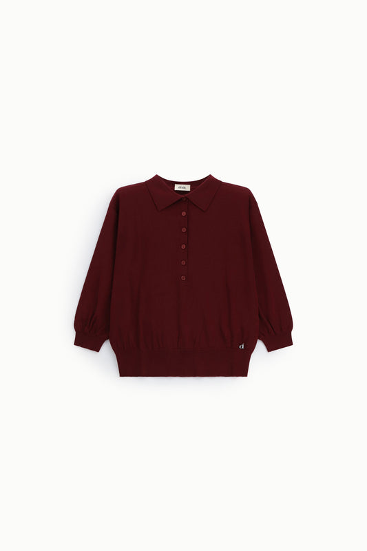 Maglione pullover con colletto e bottoni frontali