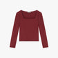 T-shirt manica lunga scollo quadrato corto