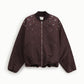 Bomber jacket con perle applicate e fondo arricciato