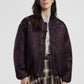 Bomber jacket con perle applicate e fondo arricciato