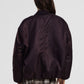 Bomber jacket con perle applicate e fondo arricciato