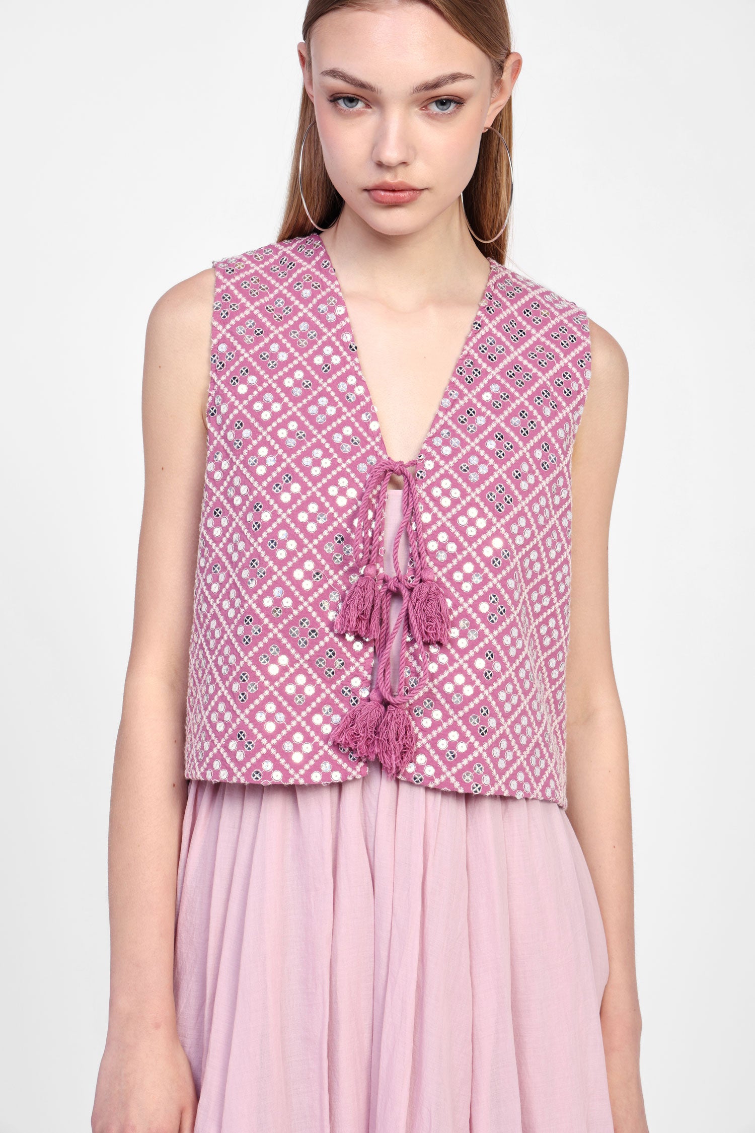 Gilet con dettagli intrecciati
