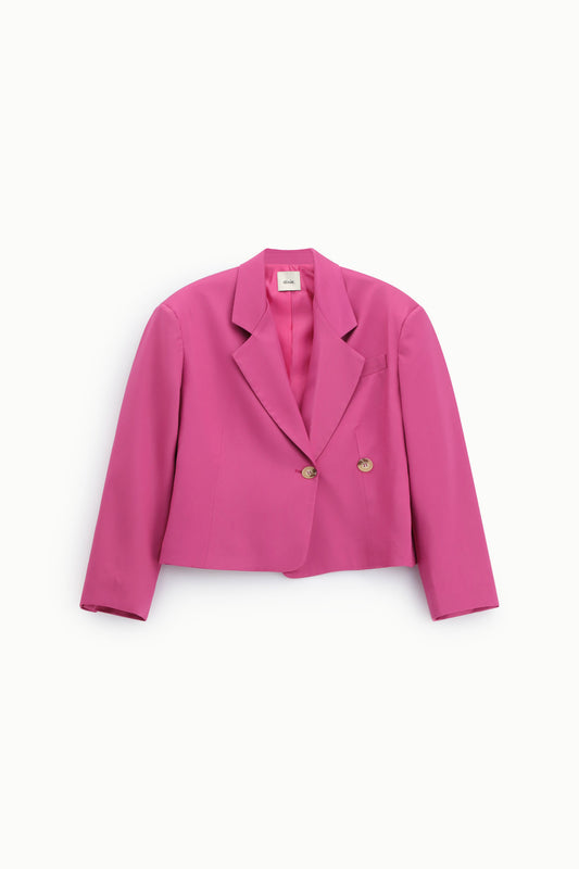 Blazer corto con bottoni dorati frontali