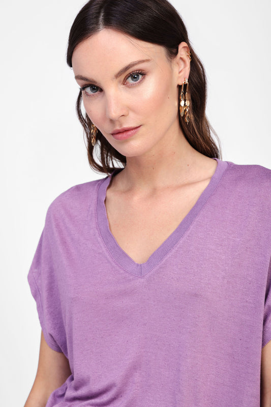 T-shirt v-collo maniche corte