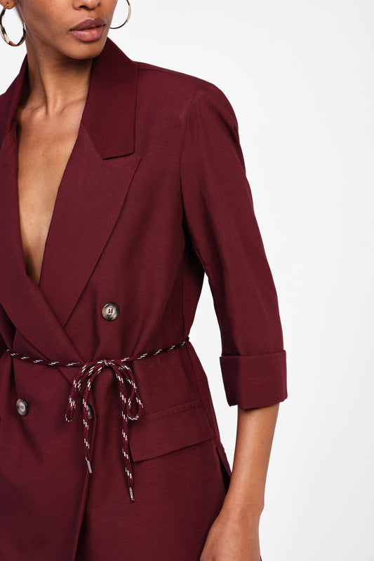 Blazer con bottoni doppi e cintura